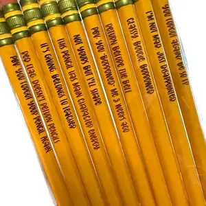 Engraved Pencils for Teachers with Gen Z Slang Unique Design Yellow Ticonderoga Pencils