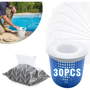 30PCS Pool Skimmer Filter Socks for Above Ground and Inground Pool Skimmer Basket, Pool nets for Cleaning, Ultra Fine Mesh Screen Socks for Pool Skimmer Basket with a Bag for Storage