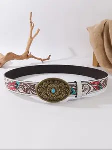 Women's Vintage Denim Belt, Fashion Vintage Belts, Adjustable Metal Buckle Casual Waistband, Fits Jeans and Dresses, Multi-Functional Design