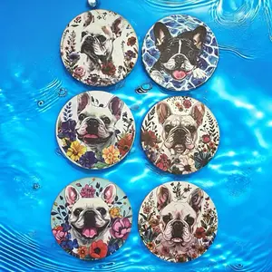 French Bulldog Wooden Coaster Set – Decorative Dog Design