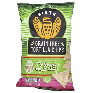 Siete Grain Free Tortilla Chips, Lime, 5 oz (142 g) Siete Grain Free Tortilla Chips, Lime, 5 oz (142 g)