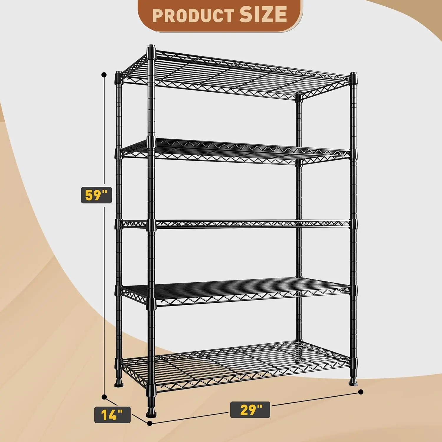 5 Tier&1200LBS-29"W*14"D*63"H