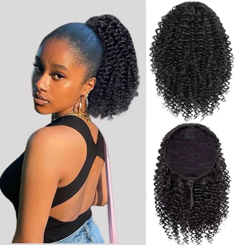 Drawstring Ponytail Hair Bundle | Silk-Like Synthetic Extension for Women – 10" & 16", 5 Colors