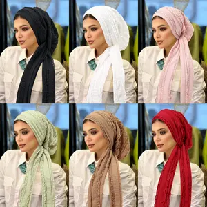 Solid Color Long Headscarf Hats - Integrated Fashion Headwear, Casual Versatile Accessory for Daily Commute, Outdoor Use