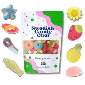 Swedish Candy Chef Lagom Mix 5 oz - Authentic Swedish Delight, Mixed Berry Flavor, Sweet Gummy Snacks, Foamy, Sour, and Chewy Candies