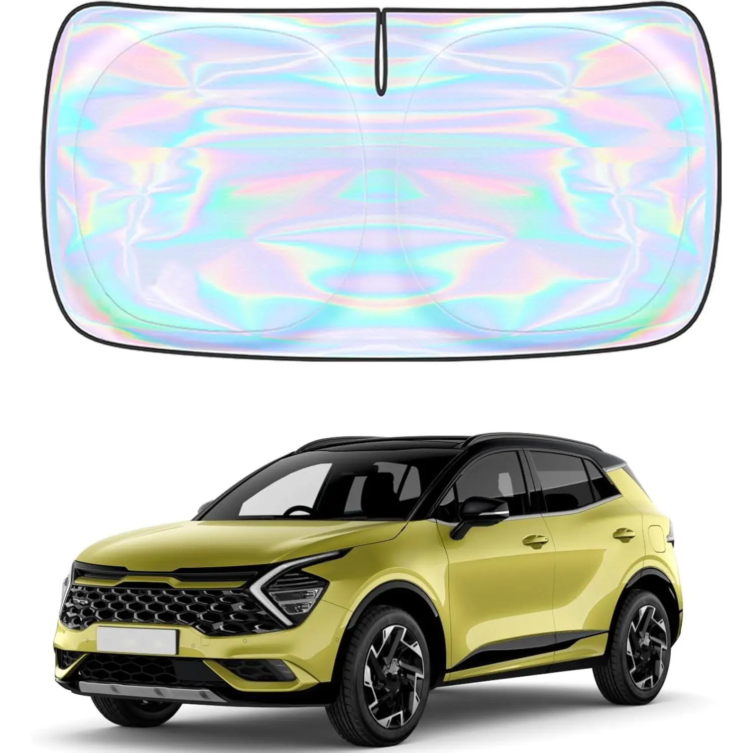 Front Windshield Sun Shade for Kia Sportage 2023-2026 (NQ5), 4-Layer Foldable Sun Visor Protector with Cut-Out Design, Easy to Install & Store, Blocks UV Rays to Keep Car Cooler, Block Uv Rays, Easy To Install And Store
