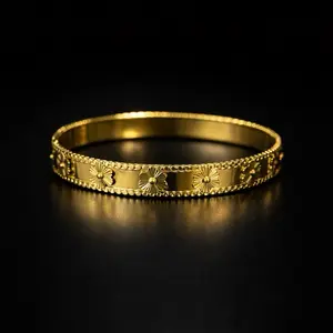 Gold Stainless Steel Bangle Bracelet – Waterproof, Tarnish Resistant, Elegant Minimalist Jewelry