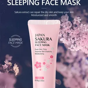 Sakura Sleeping Mask 80g  Japanese Cherry Blossom Overnight Facial Treatment  Wake Up to Glowing Skin  Hydrating & Brightening Skin Repair - Non-Sticky Lightweight Gel Texture
