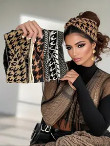 5-Piece Women's Retro High Elasticity Knitted Headbands Set, Perfect for Daily Wear & Outdoor Activities