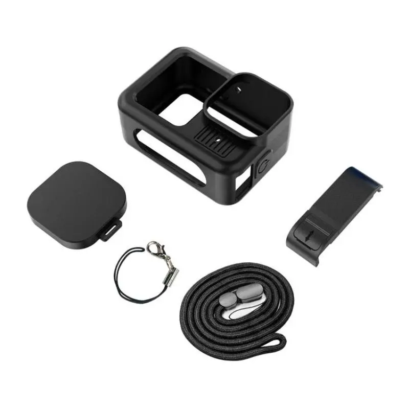 PULUZ Silicone Protective Case with Lens Cover & Hand Strap & Charging Side Cover for GoPro HERO13 Black, Camera Accessories, Smartphone, Photography Tool