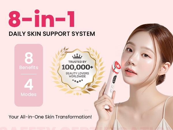 EMS Microcurrent Face Lift Device – Instant Anti-Aging & Wrinkle Removal Tool, Red Light Therapy to Stimulate Collagen, Eliminate Wrinkles & Tighten Skin, Clinically Proven for Face & Neck