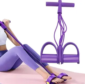 Multifunctional Pedal Resistance Band with Handle 6 Tubes for All Weights Upgrade Heavy Duty Stretch for Workouts Training High Tensile Strength Environmental Foam NBR Tubes Fitness Rope Set