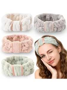 4 Pack Microfiber Towel Headbands for Washing Face, Spa & Skincare for Women