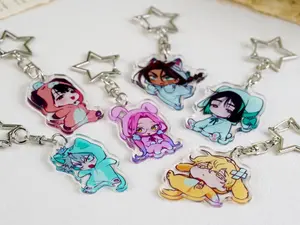 Alien Stage Cute Chibi Acrylic Keychain Set | Kawaii Animal Onesie Character Charm Alien Stage Merch Gift for Fan