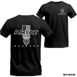 Ariat Flag Hoodie Sweatshirt And Tee Shirt For Men, Bold American Flag Hoodie With Ariat Logo, Perfect For Western Style Fans