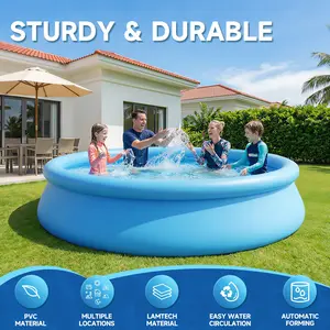 Large Round Inflatable Pool for Outdoor Use, Foldable and Easy to Set Up, Suitable for Adults and Children, Multiple Sizes Available, PVC Water Pool