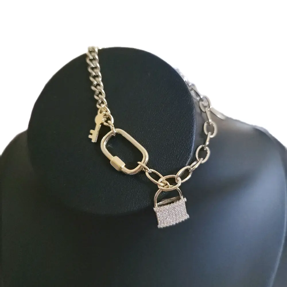 Beautiful Bracelet with Lock and Key Charm - Elegant Chain Design for Stylish Accessory christmas jewelry gift Adjustable Mixed