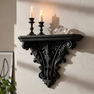 Vintage Gothic Embossed Wall Mount Shelf, off Wall Decor, Dark Gothic Storage Rack, Rococo Carved Floating Shelf, Home Ornament, Wall Mount Design