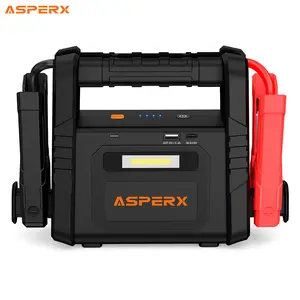 AsperX 6000A Car Jump Starter, Quick Charge Power bank, 12V Vehicle Battery Starter Built-in LED Light (for Up to All Gas and 12.0L Diesel Engines)