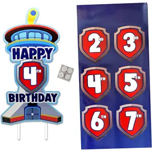 Custom age birthday cake topper for patrol boys and girls party decorations