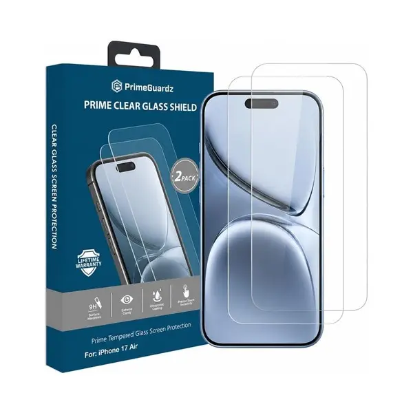 PRIME Clear Glass Shield Screen Protector [2-Pack] – 9H Tempered Glass, Curved Edge, HD Ultra Clear, Case Friendly, Oleophobic Coating