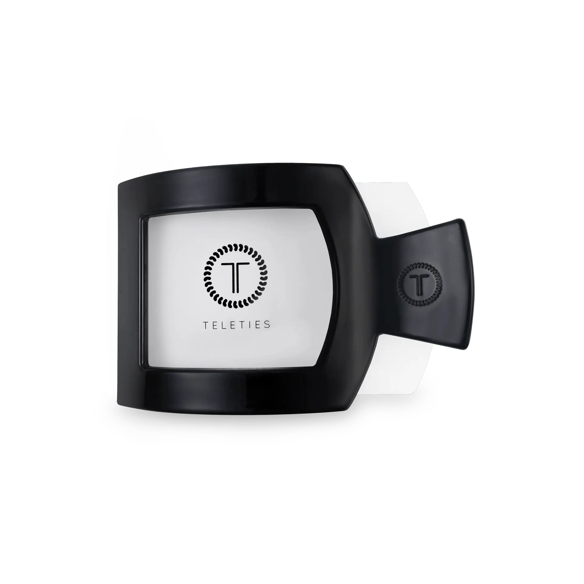 TELETIES - Jet Black Small Flat Square Hair Clip - Lay Flat, Strong Grip, Nearly Unbreakable