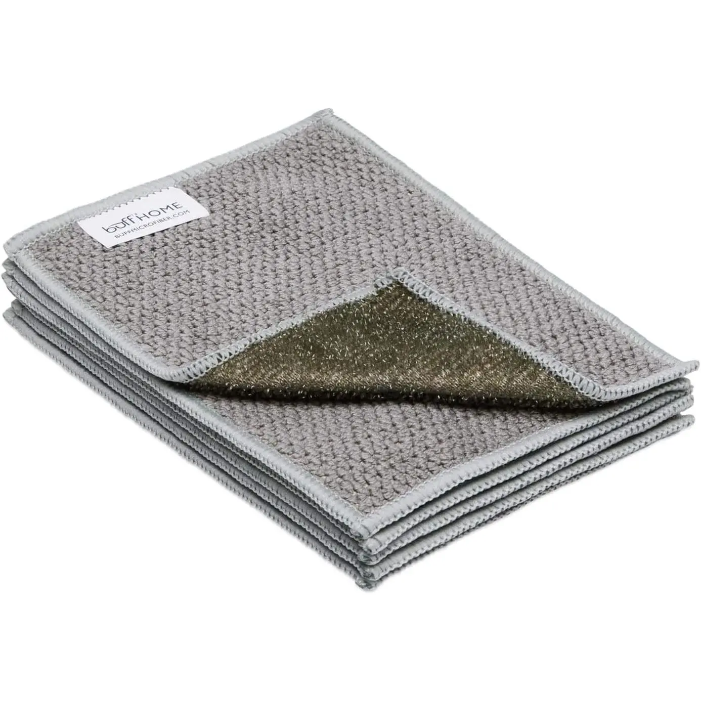 Microfiber Scrubber Dish Cloths 6 Pack | Non Scratch Scrubbing Cloths for Pots, Pans, Stuck-On Food | 2 in 1 Scrub & Wipe Side | Easy Rinsing | Machine Washable | Reusable Kitchen Cleaning Cloths