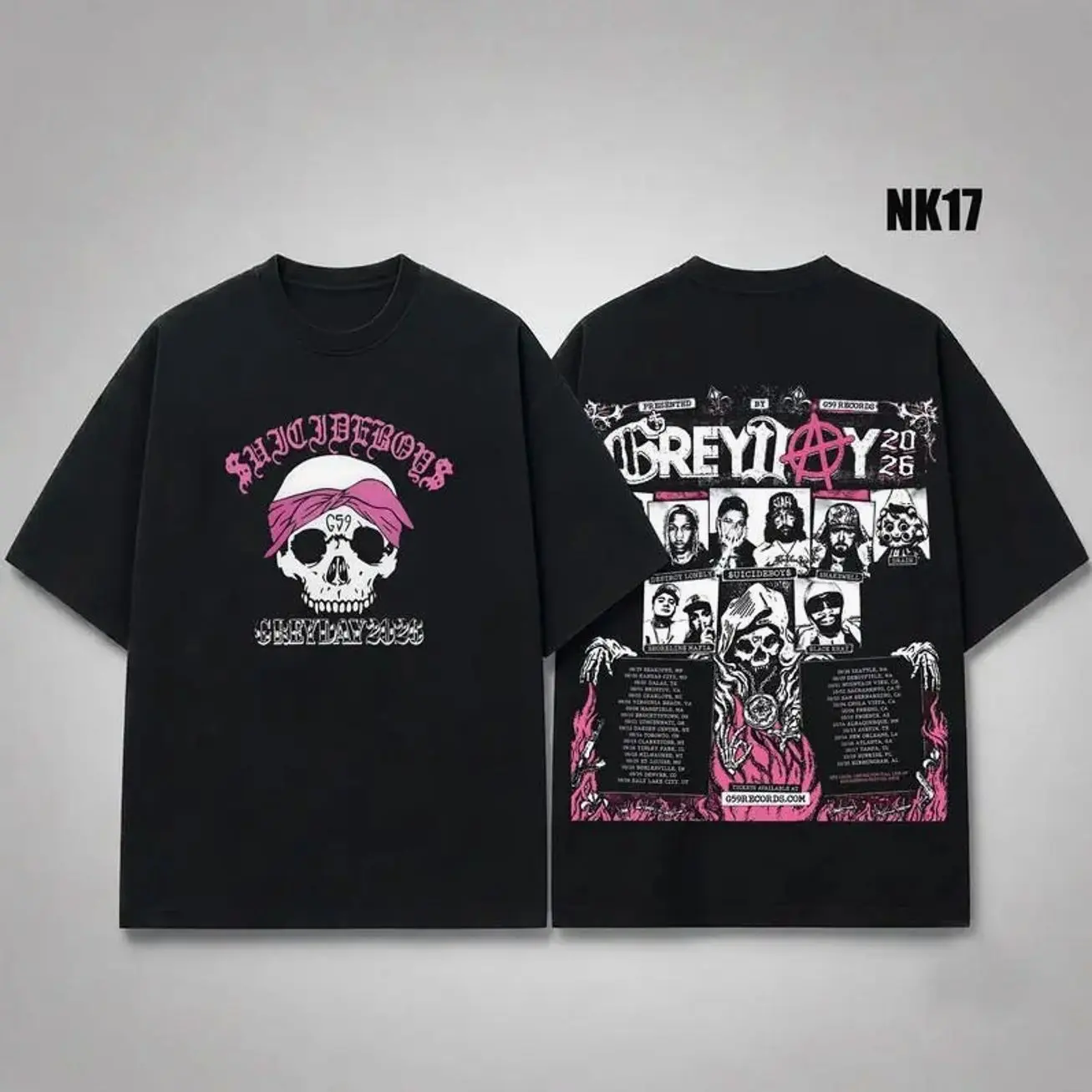 Grey Day Tour 2026 V4 T-Shirt, Underground Rap G59 Aesthetic Dark Streetwear Style Graphic Tee, Unisex Concert Outfit for Music Fans Festival Lovers, Cotton Summer Casual Shirt YE2 497