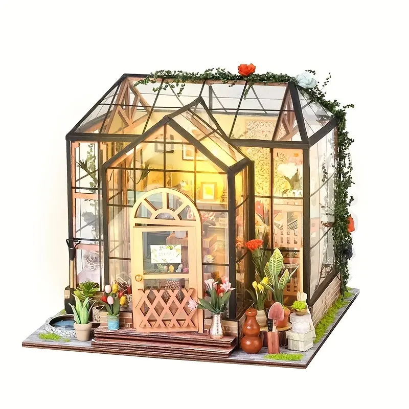 Jenny's Garden DIY Book Nook Kit 3D Wooden Miniature Greenhouse
