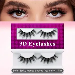 3D Fluffy Faux Mink False Eyelashes - Multipack of 1 Pair, Natural Wispy Volume, 19-21mm C Curve, Suitable for Cosplay and Everyday Wear - Makeup, Cosmetic