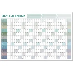 2026 Yearly Wall Calendar - 2026 Wall Calendar in  Page, January - December, 34.8'' x 23.1'', Thick Paper Folded, 2026 Yearly Calendars 12 Months with Round Stickers
