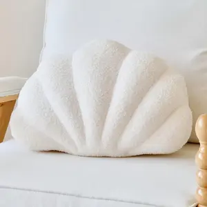 Ivory Seashell Throw Pillows, Shell Throw Pillows, 13 Inch Decorative Pillow Plush Cushion for Bed Couch Living Sofa Room Throw Pillow