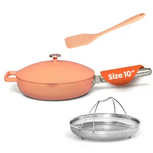 Nutricook OnePan - 10.5" Ceramic Saute Pan, Nonstick Frying Pan, Sauce Pan, Skillet, Oven Safe Induction Cookware, PTFE & PFOA Free, Canyon Sunset
