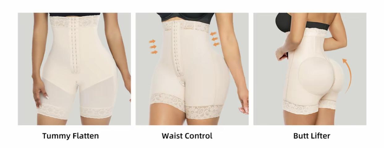 Tummy Control Shapewear for Women Fajas Colombianas Shorts Butt Lifter with Zipper Crotch shorts