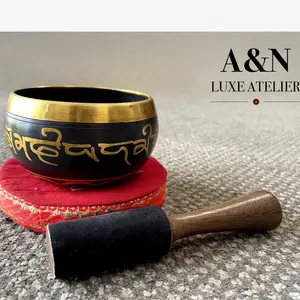 Luxe Atelier Authentic Tibetan Singing Bowl Set for Meditation, Yoga, Sound Therapy, and Chakra Healing