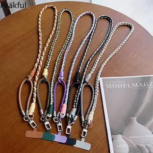Phone Lanyard | Trending Solid Color 4-Strand Braided Strap | Adjustable Crossbody & Neck Hanging Rope with Short Wrist Chain | Anti-Lost Universal Lanyard for All Smartphones, Daily Commute, Travel & Outdoor Activities