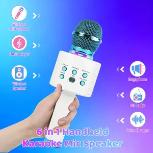 Kids & Adults Wireless Karaoke Microphone – Hi-Fi Sound, Colorful Party Lights, Fun Voice-Changer Toy for Home Birthday Parties & a Loved Christmas Gift for Boys and Girls
