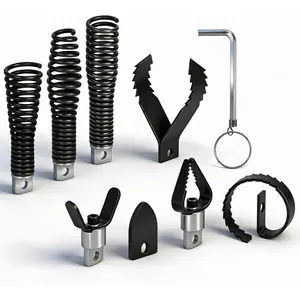 Drain Snake Drill Attachment, 9- Root  for Drain Cleaning, Manganese Steel - Compatible with 50-100FT AC Machines, for Pipe Clog Removal, Fits 5/16"-3/4" Cables