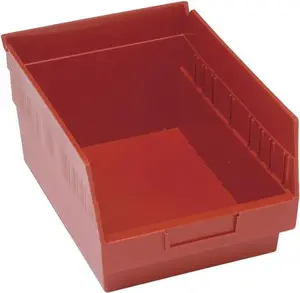 Quantum Storage QSB207RD Store-More 6 in. Shelf Bin- Red - 11.62 x 8.37 x 6 in.