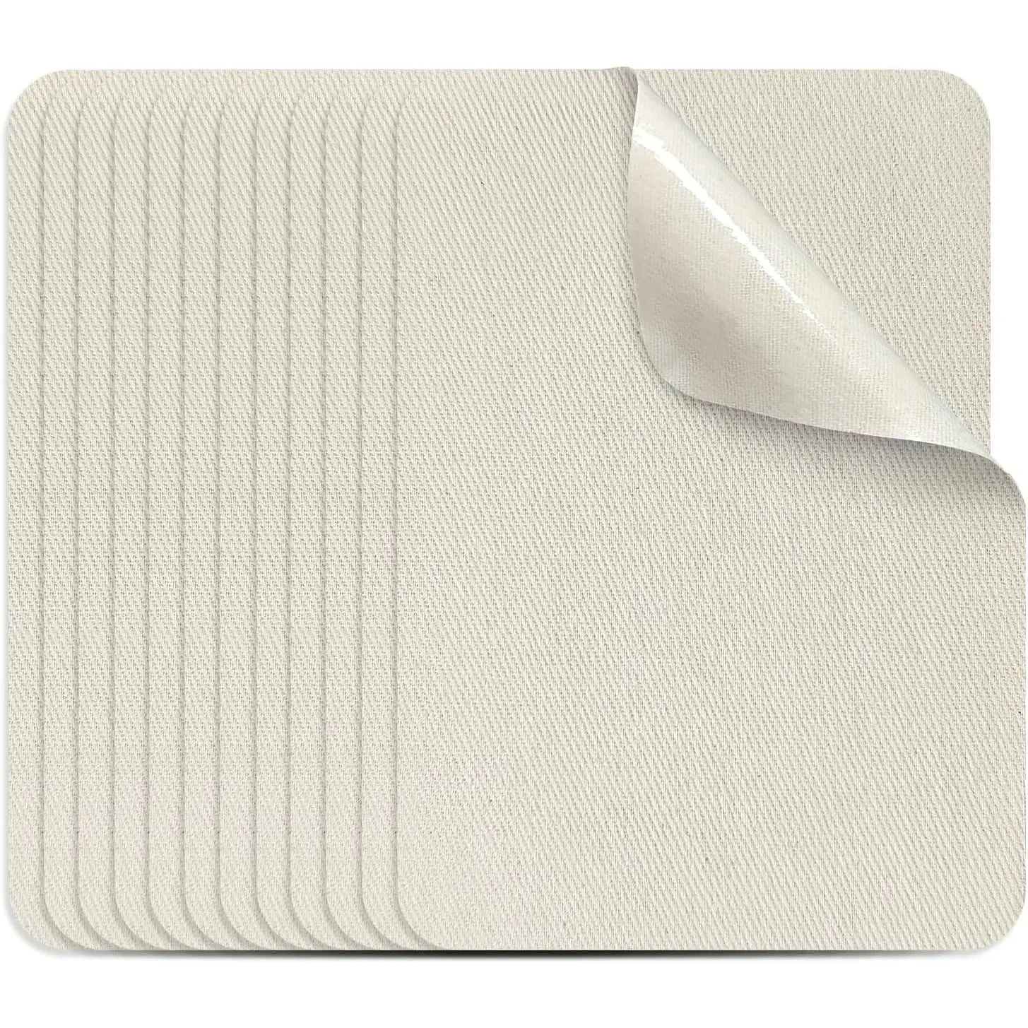 12 count Fabric Iron on Patches  Cotton Repair Patch for Clothes Pants Mending and Decorating (Beige)