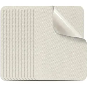 12 count Fabric Iron on Patches  Cotton Repair Patch for Clothes Pants Mending and Decorating (Beige)