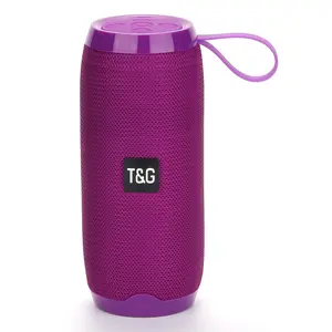 TG106A Portable Wireless Speaker with Built-in Mic FM Radio USB AUX Input TWS Stereo Pairing 10W Sound 1200mAh Battery Type-C Charging Compact Durable Outdoor Speaker