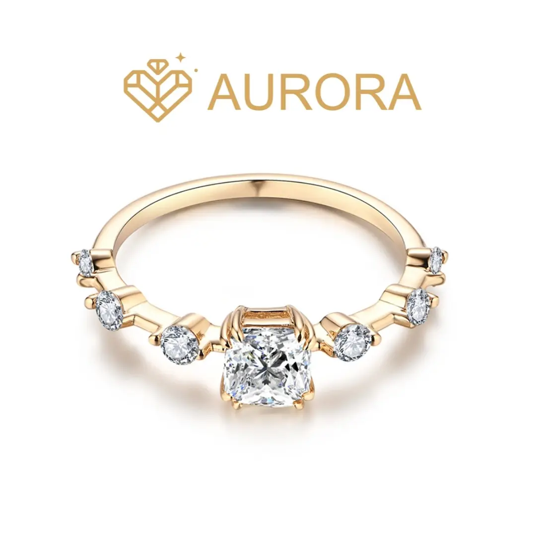 #82 Cinderella VVS Artificial Moissanite Single Gem Decorated Ring, Anniversary Birthday Gift