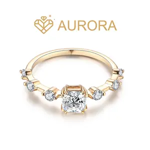 【#82 Cinderella 】Moissanite rings Anniversary Birthday Gift Synthetic Moissanite
