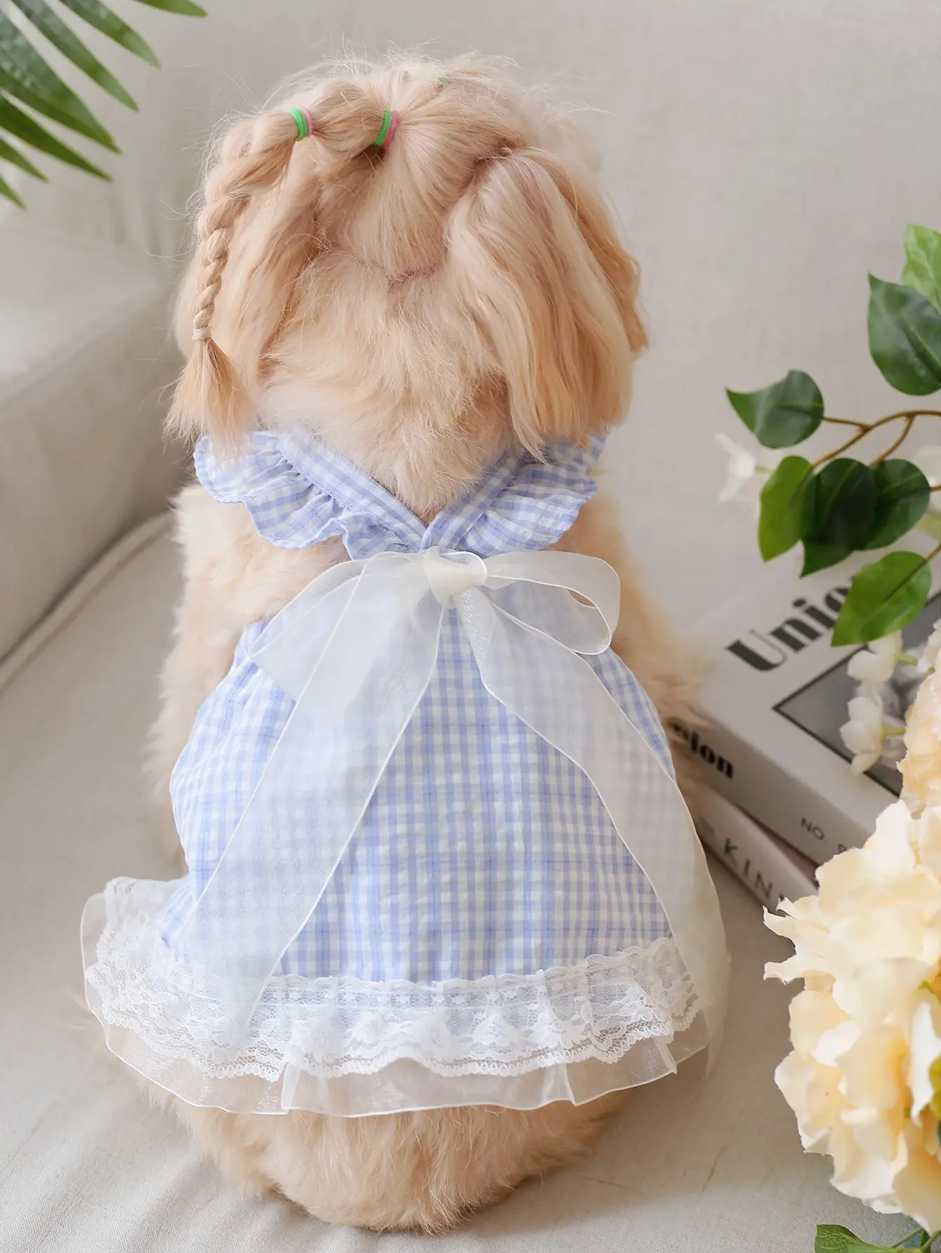 AESS x PETSIN Plaid Print Pet Dress Lightweight Chic Spring Summer Autumn Daily Fashion Parties Holiday Gatherings Classic Plaid Dog Cat