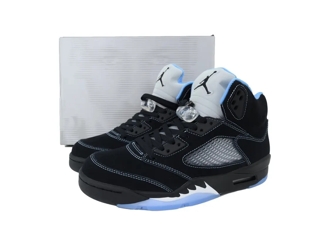 Black Suede High Top Basketball Sneakers, Light Blue Mesh Accent Cushioned Trainers, Fashion Streetwear Breathable Sports Shoes for Men Women