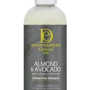 Design Essentials Natural Hair Almond & Avocado Shampoo - Sulfate-Free Moisturizing & Detangling Formula for Dry Hair - Gentle Formula with Almond & Avocado Oils - 30 Years Experience
