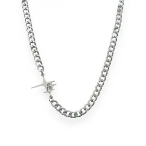 Link Chain Star Necklace for Men Women Streetwear Punk Hip Hop Unisex Style