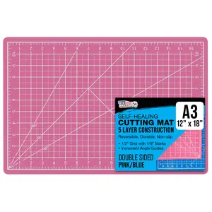 9" x 12" Self-Healing Cutting Mat 5-Ply - Double-Sided Pink/Blue Craft Mat, Non-Slip Cutting Mats for Crafts, Sewing, Quilting, Scrapbooking