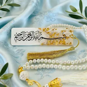Epoxy Bookmark Tasbeeh Gift Custom Box Muslim Iftar Party Favor Ramadan Islamic Quran Bookmark Hajj Umrah Khatmul Quran Aqeeqah
